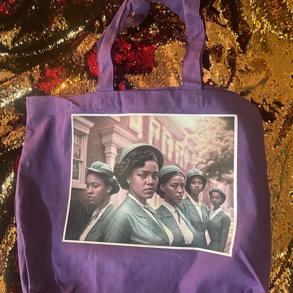 Purple Black History Month Inspired Tote, Purse Bag